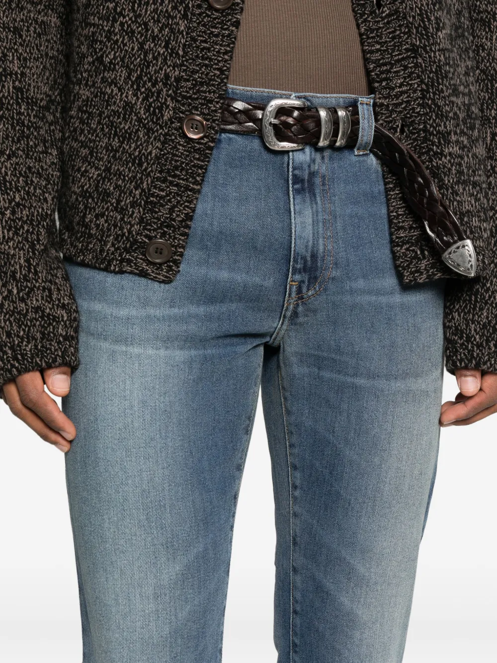 Blk Dnm Button-up Denim Trousers In Blue