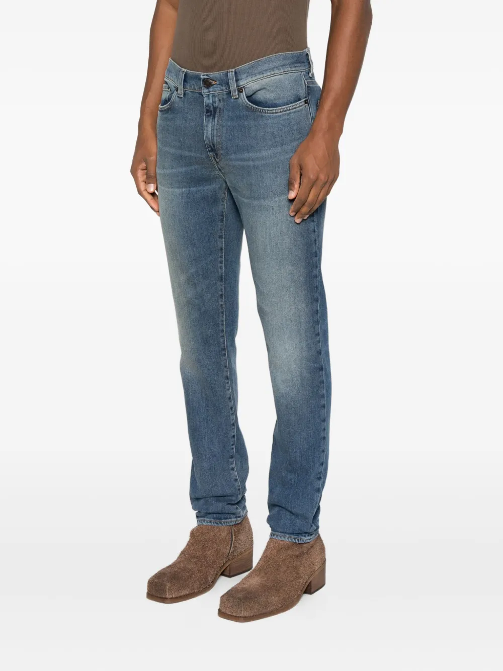 Blk Dnm Button-up Denim Trousers In Blue