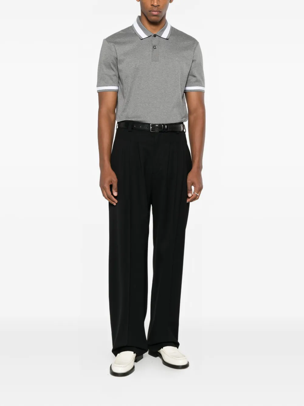 BOSS mercerised polo shirt - Grijs