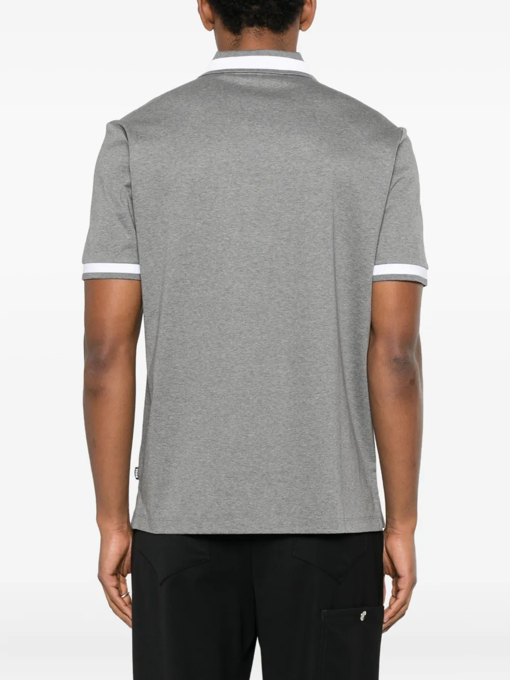 BOSS Poloshirt van gemerceriseerd katoen Grijs