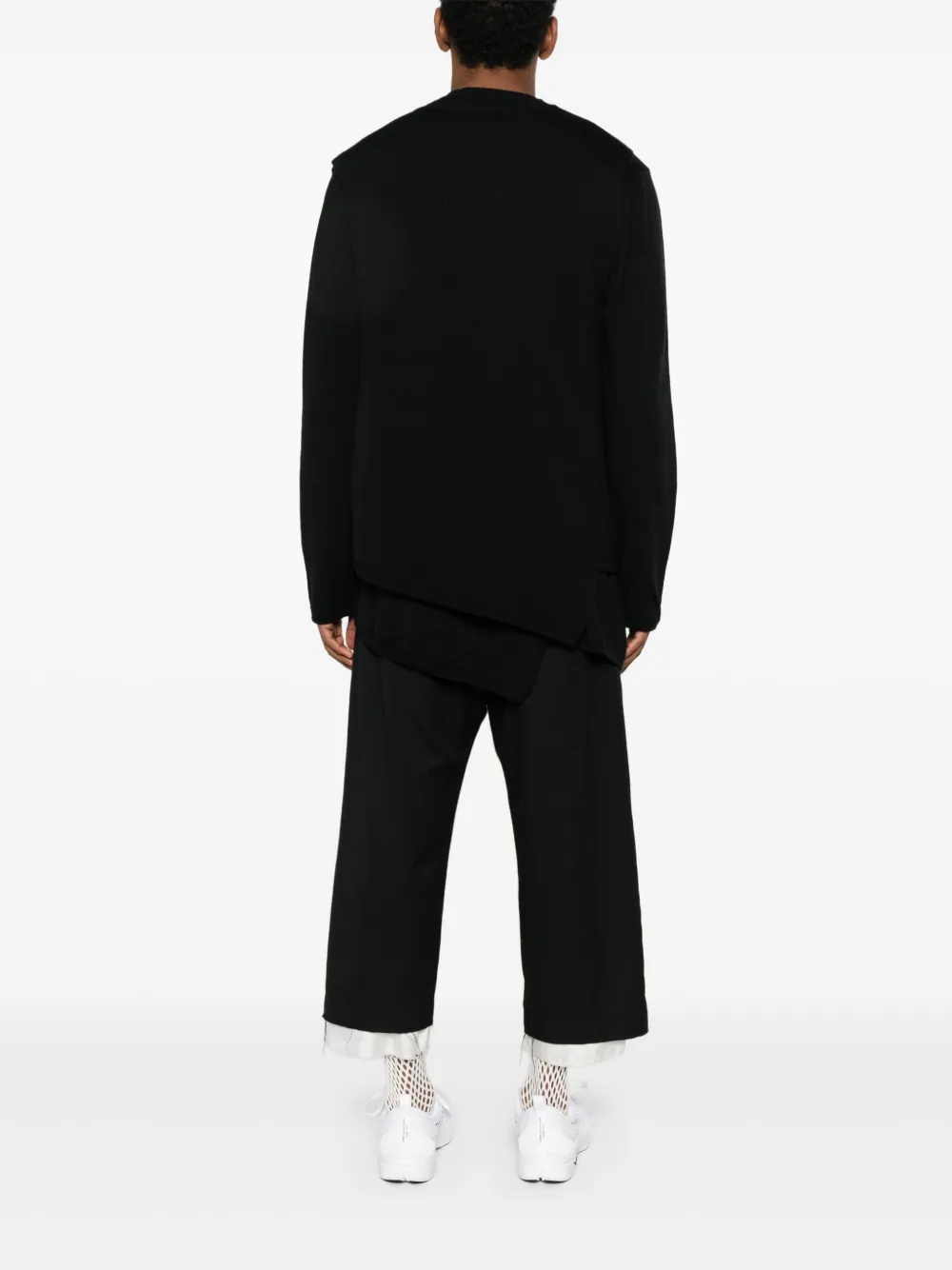 Comme des Garçons Homme Plus Asymmetrische gebreide trui met vlakken Zwart