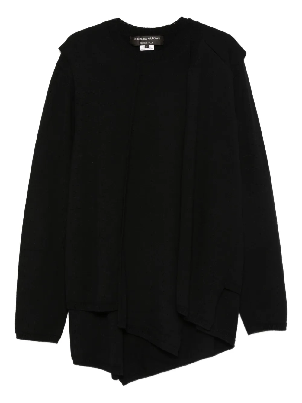 Comme des Garçons Homme Plus Asymmetrischer Pullover | Schwarz | Image 1