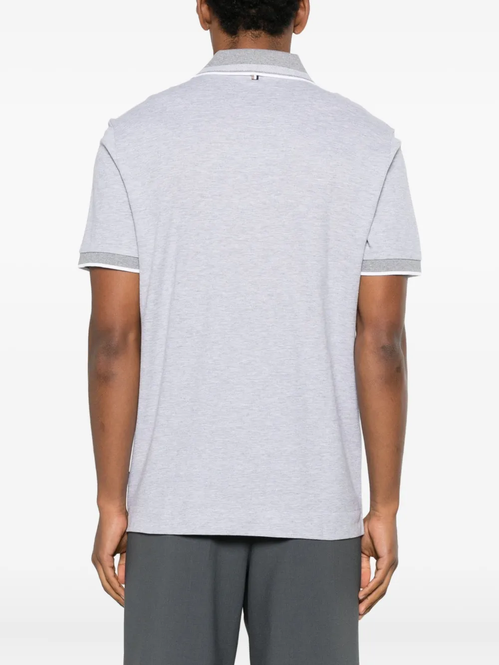 BOSS Poloshirt met knopen afwerking Grijs