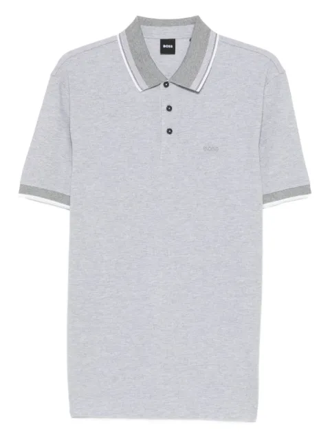 BOSS buttoned trim polo shirt