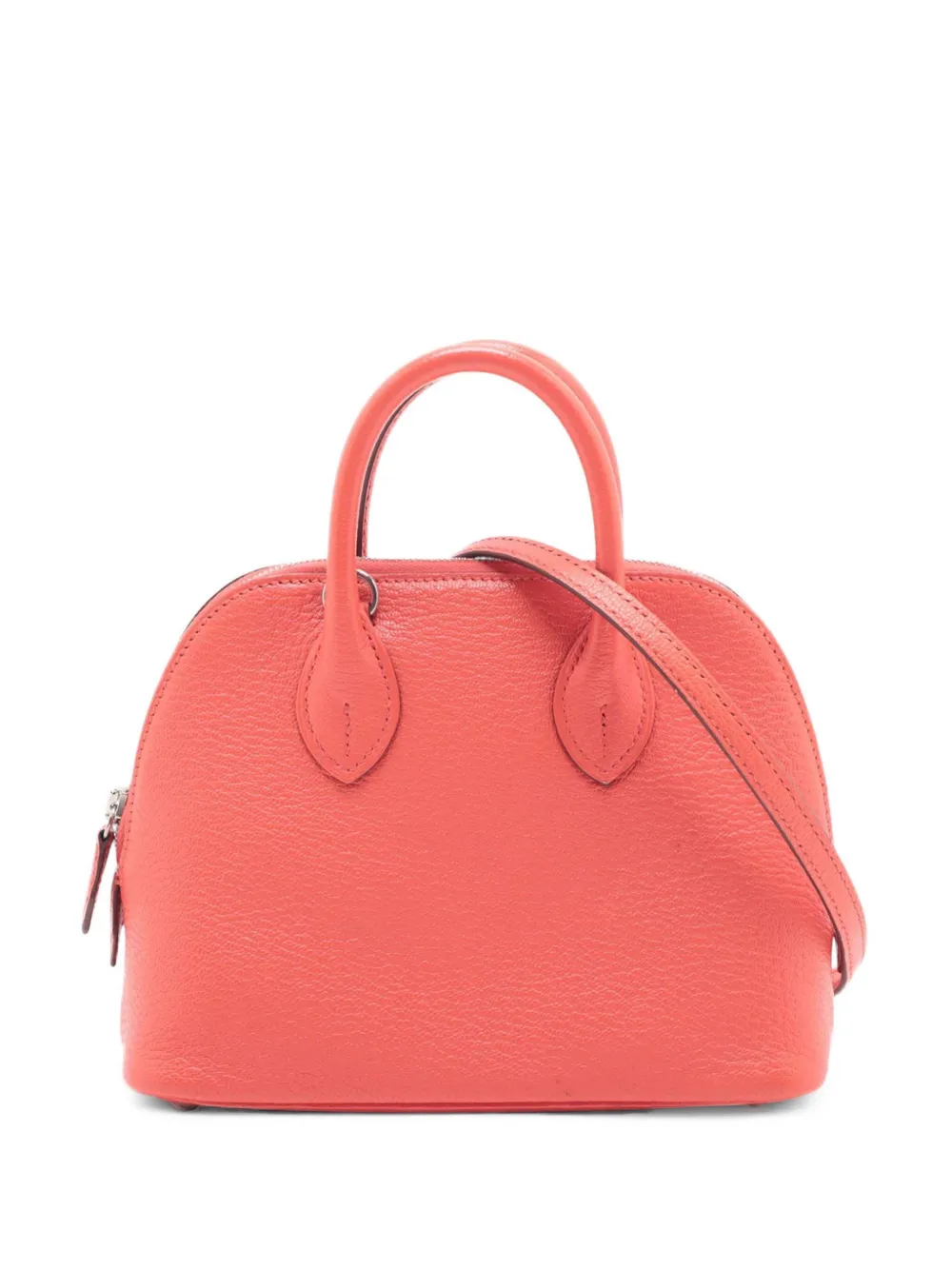 Pre-owned Hermes 2018 Mini Chevre Mysore Bolide 1923 Satchel In Orange