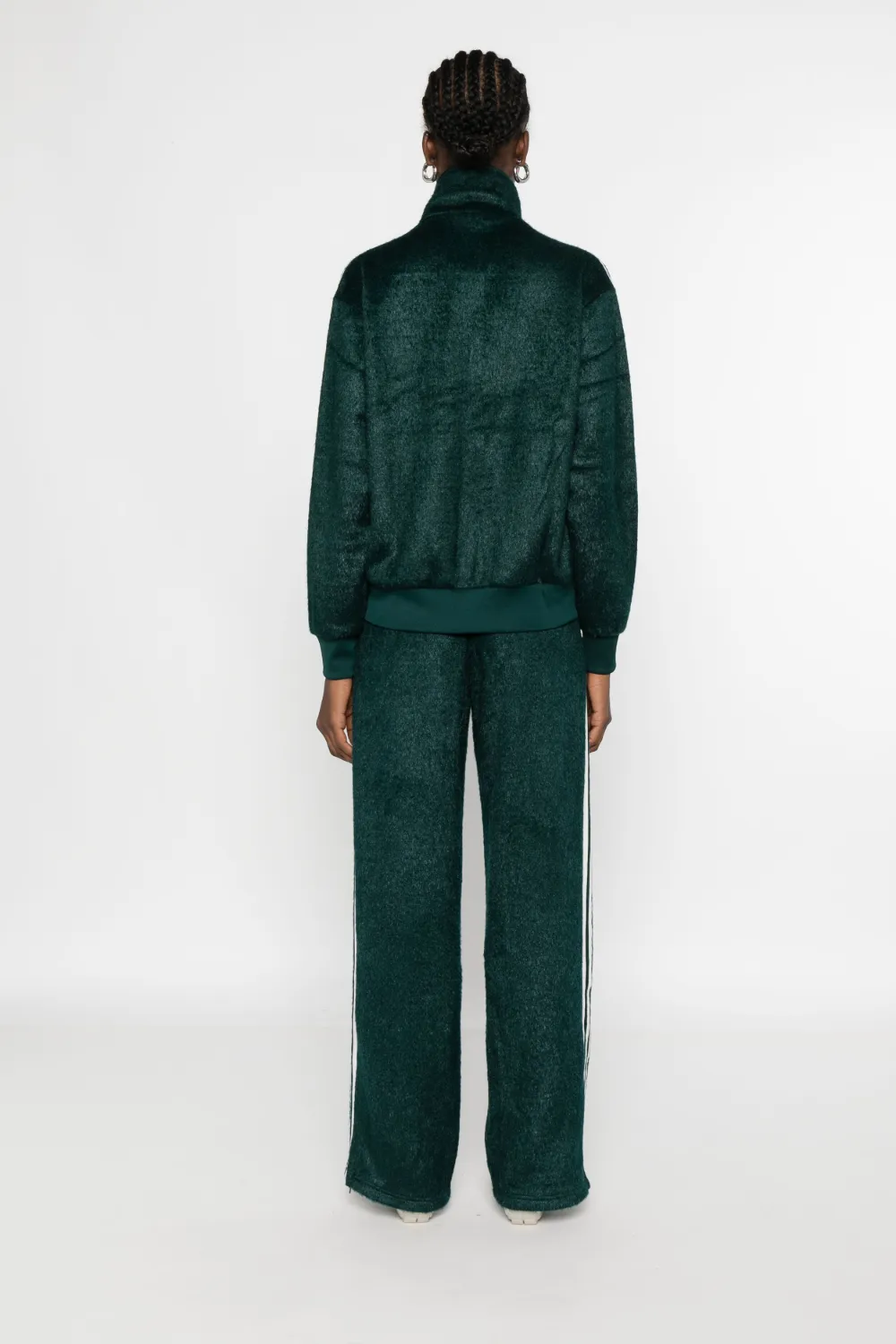 Adidas Originals Stripe Zip Sweatshirt In Green