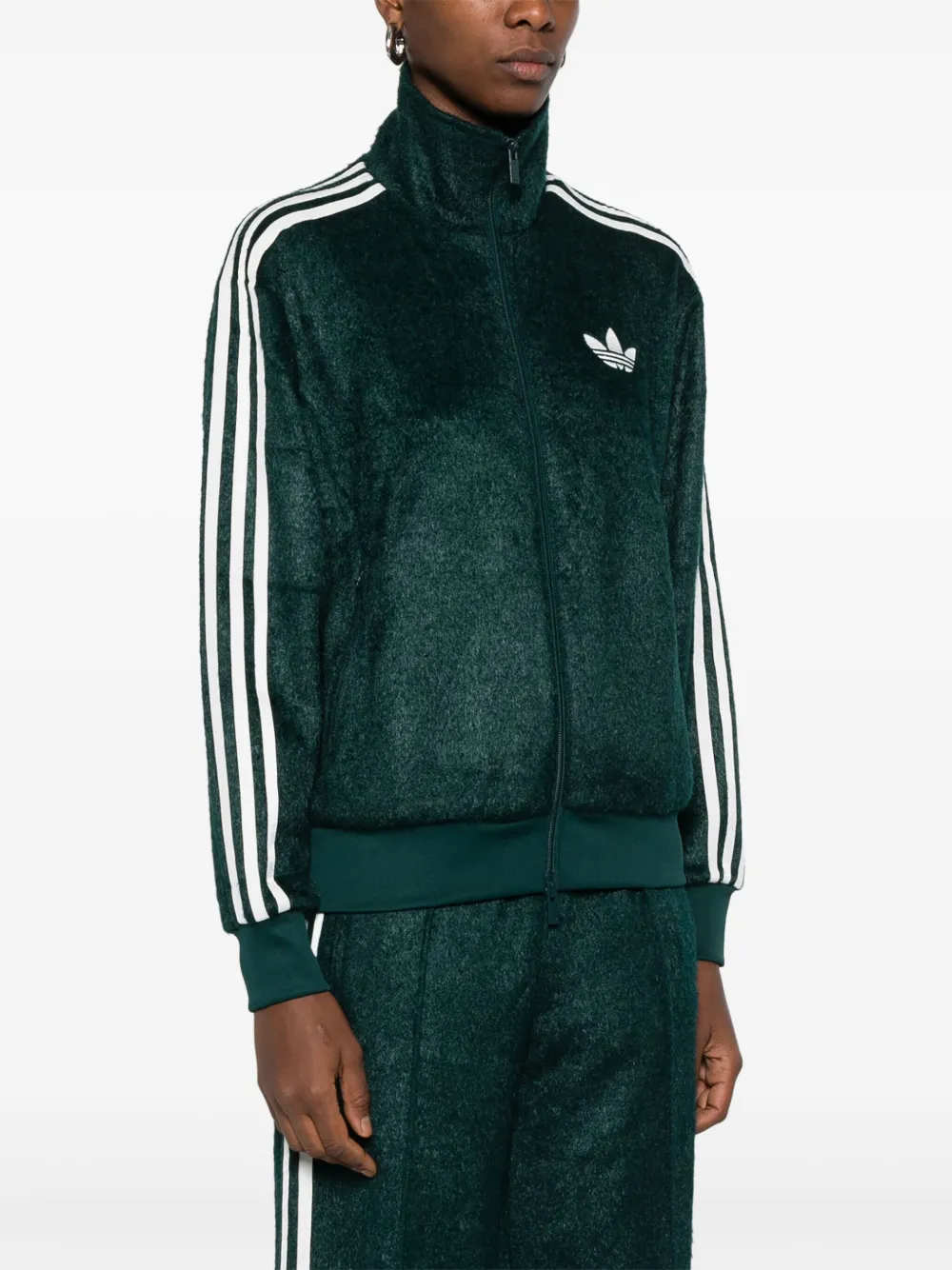 adidas Gestreepte sweater met rits Groen