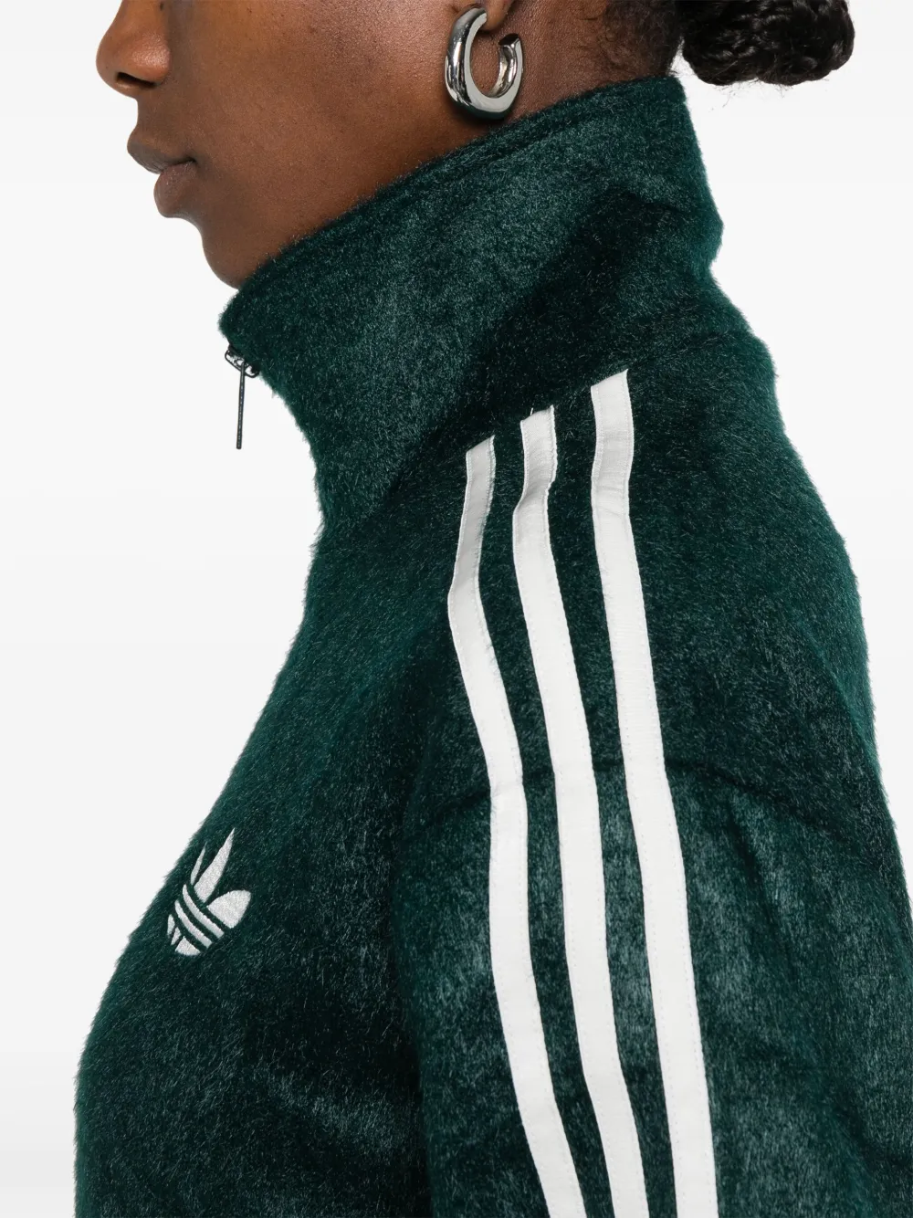 adidas Gestreepte sweater met rits Groen