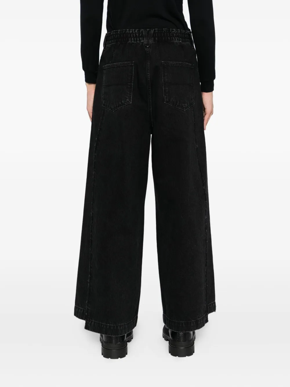 Asymmetric Cut Flare Jeans