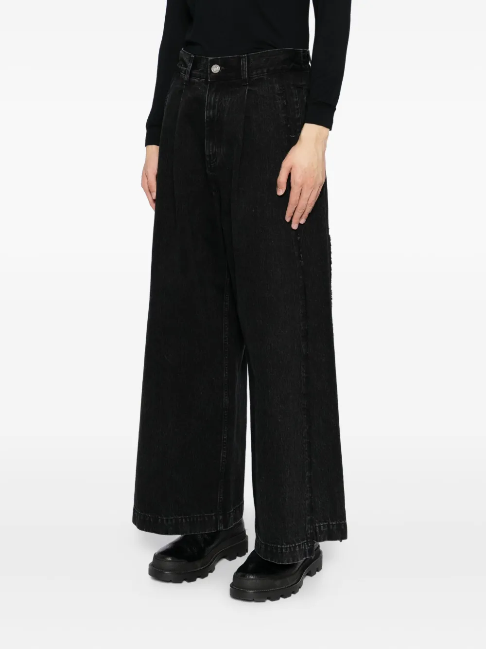 Asymmetric Cut Flare Jeans
