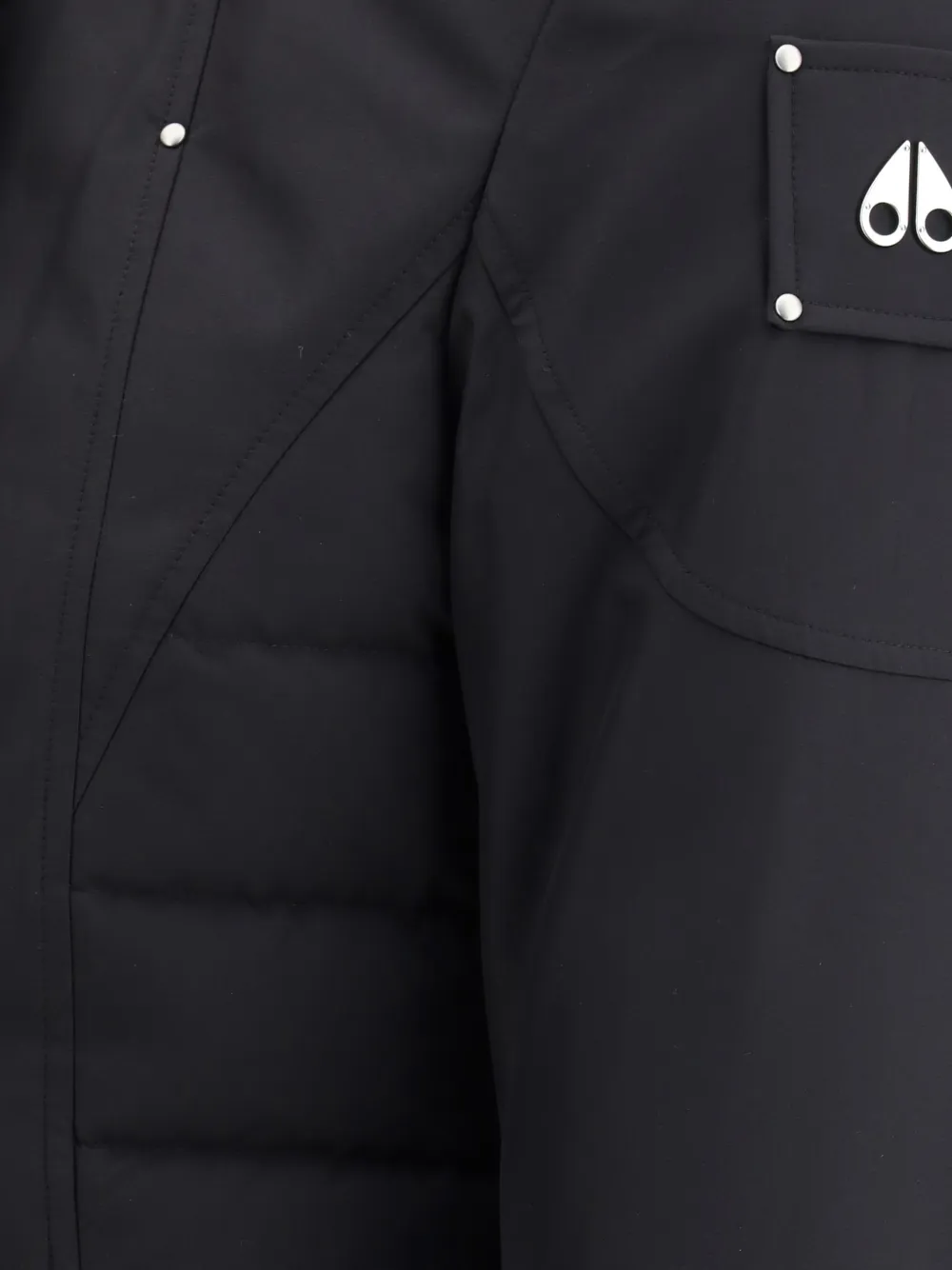 Moose Knuckles Black Recycled Polyester Parka In Black