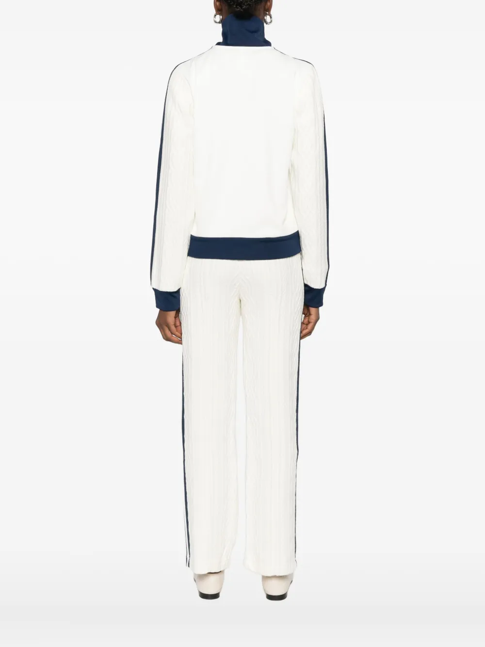 Adidas Originals Three-stripe Zip Sweatshirt In White