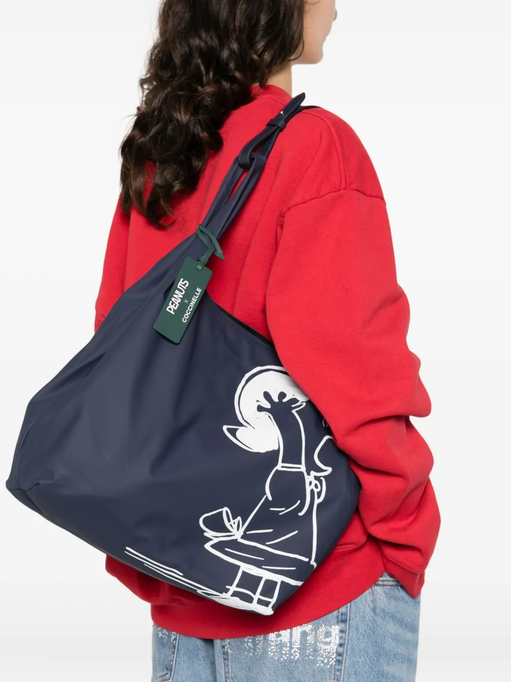 Coccinelle X Peanuts Nº10 Graphic-print Shoulder Bag In Blue