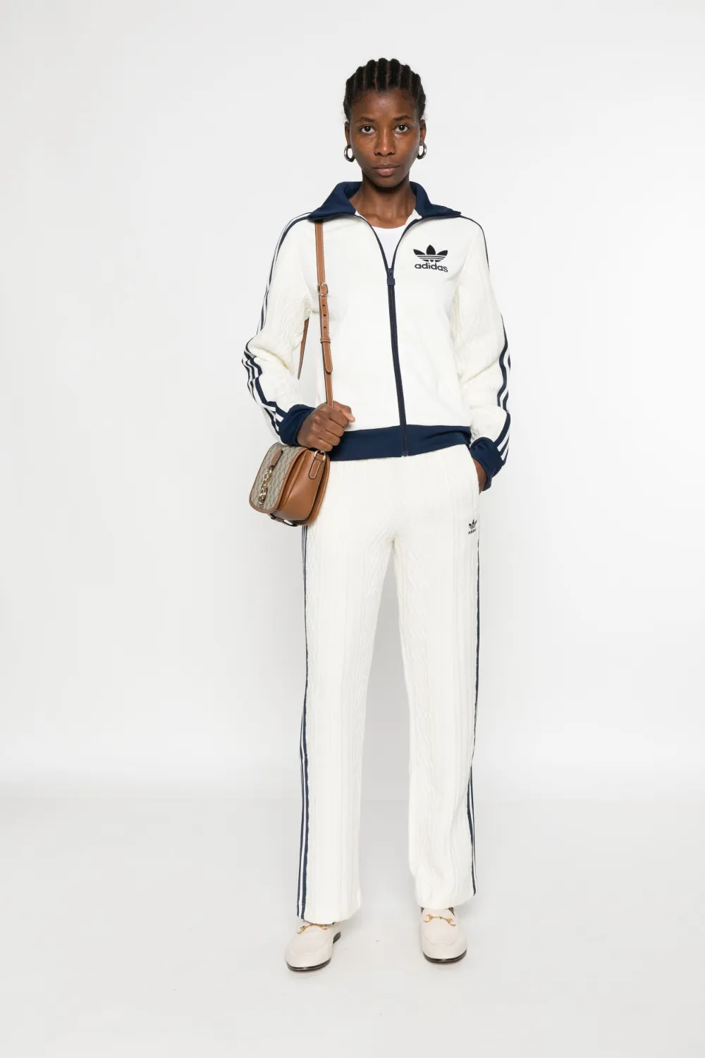 Adidas Originals Side-stripe Track Pants In White