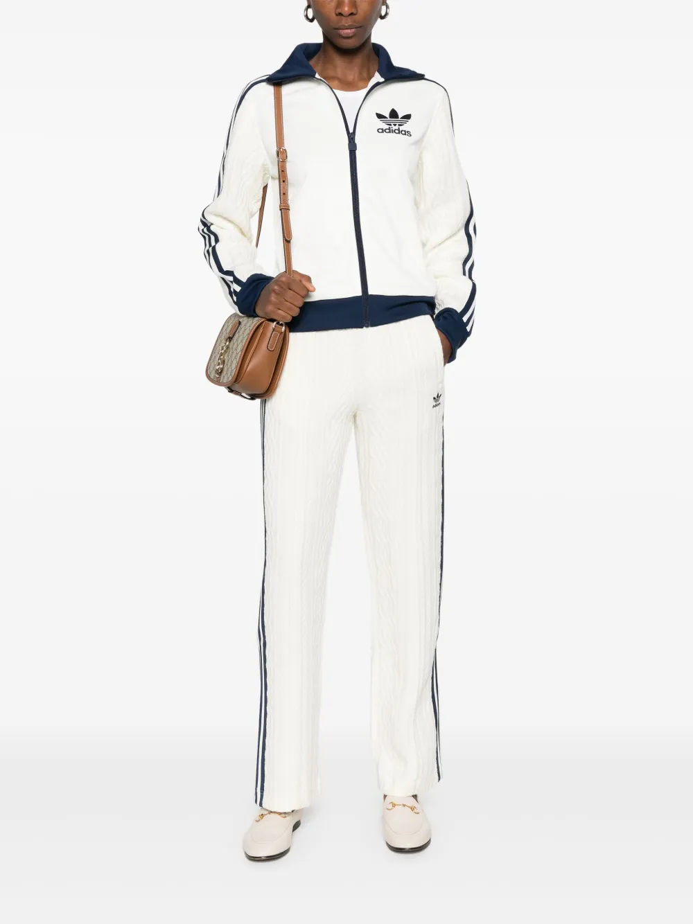 Adidas side-stripe track pants - Wit