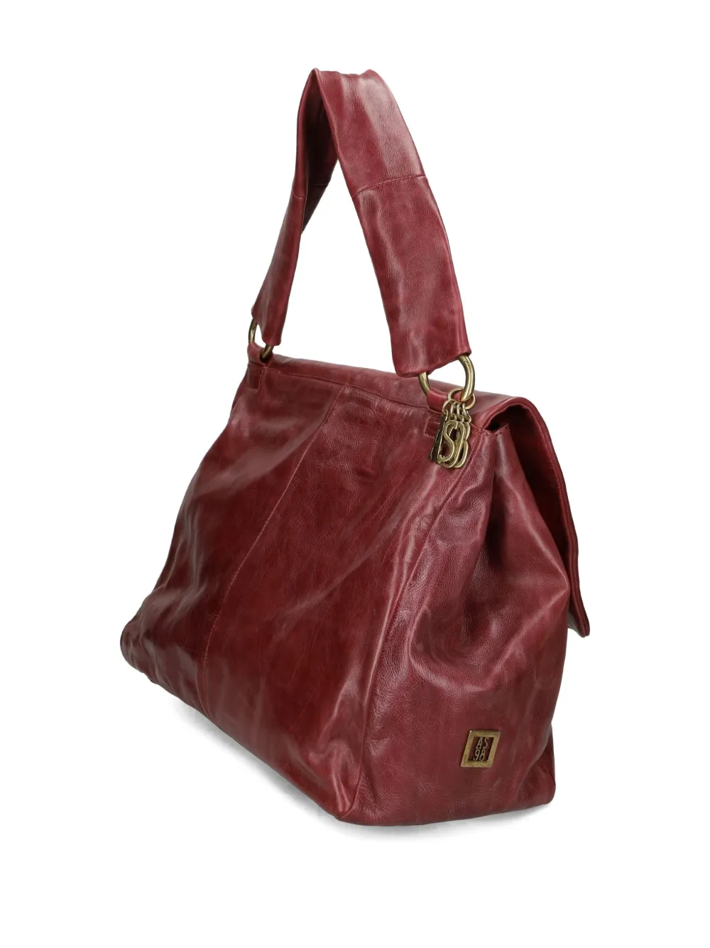 As98 Flap Leather Shoulder Bag In Red
