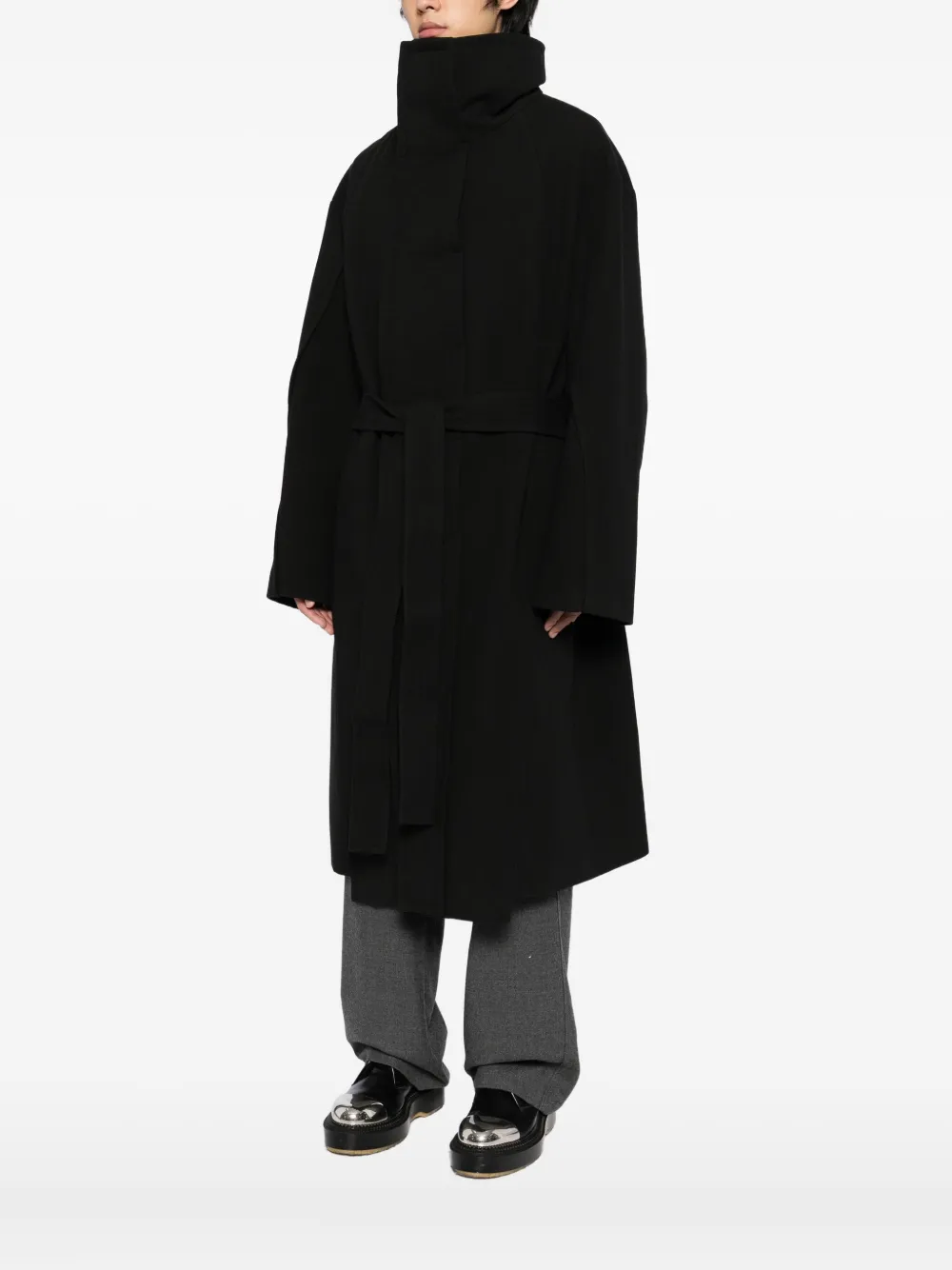  Songzio Cut Out Wrap Coat - Grey 