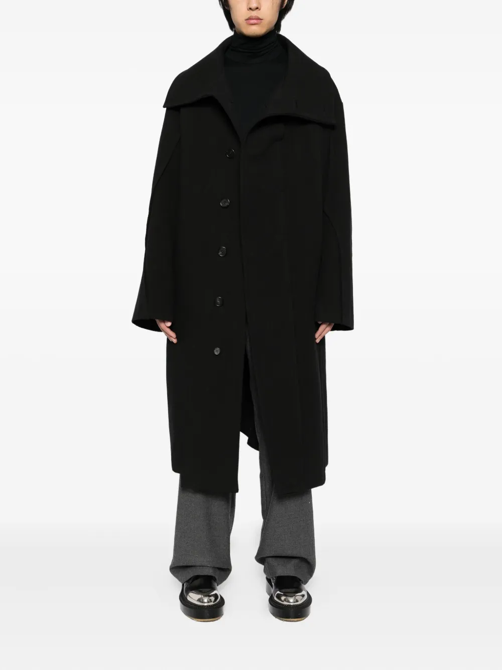  Songzio Cut Out Wrap Coat - Grey 