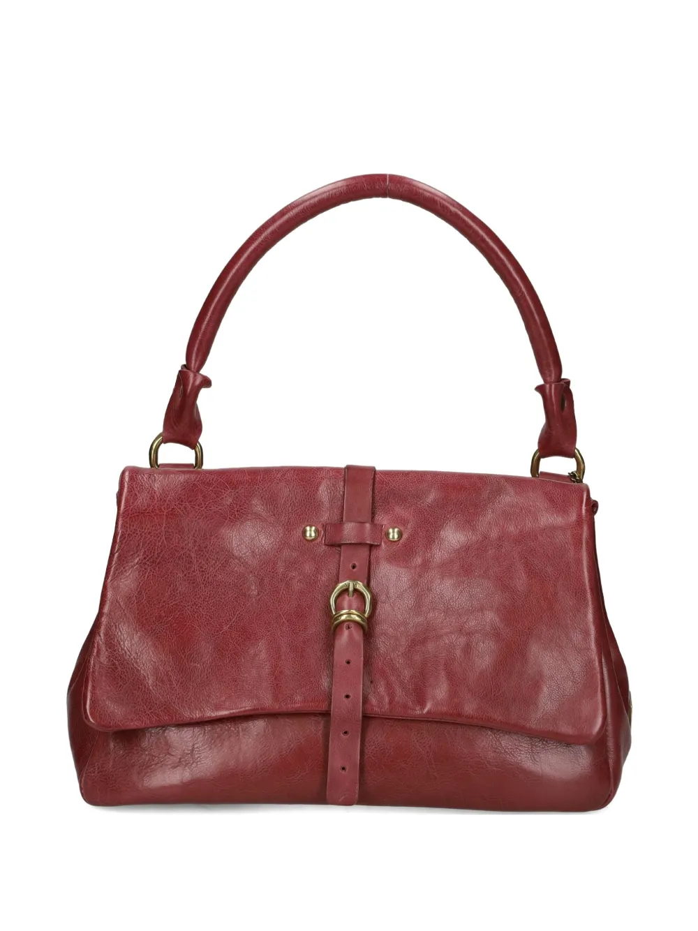 As98 Buckle-strap Leather Shoulder Bag In Red