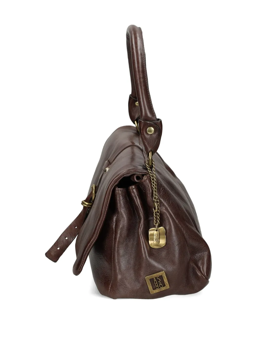 As98 Buckle-fastening Leather Shoulder Bag In Brown
