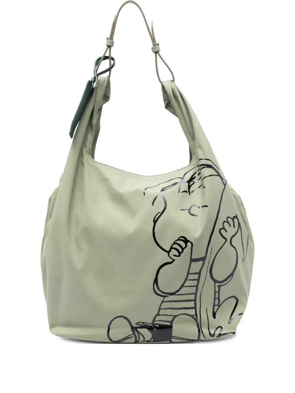 Coccinelle X Peanuts Nº10 Graphic-print Shoulder Bag In Green