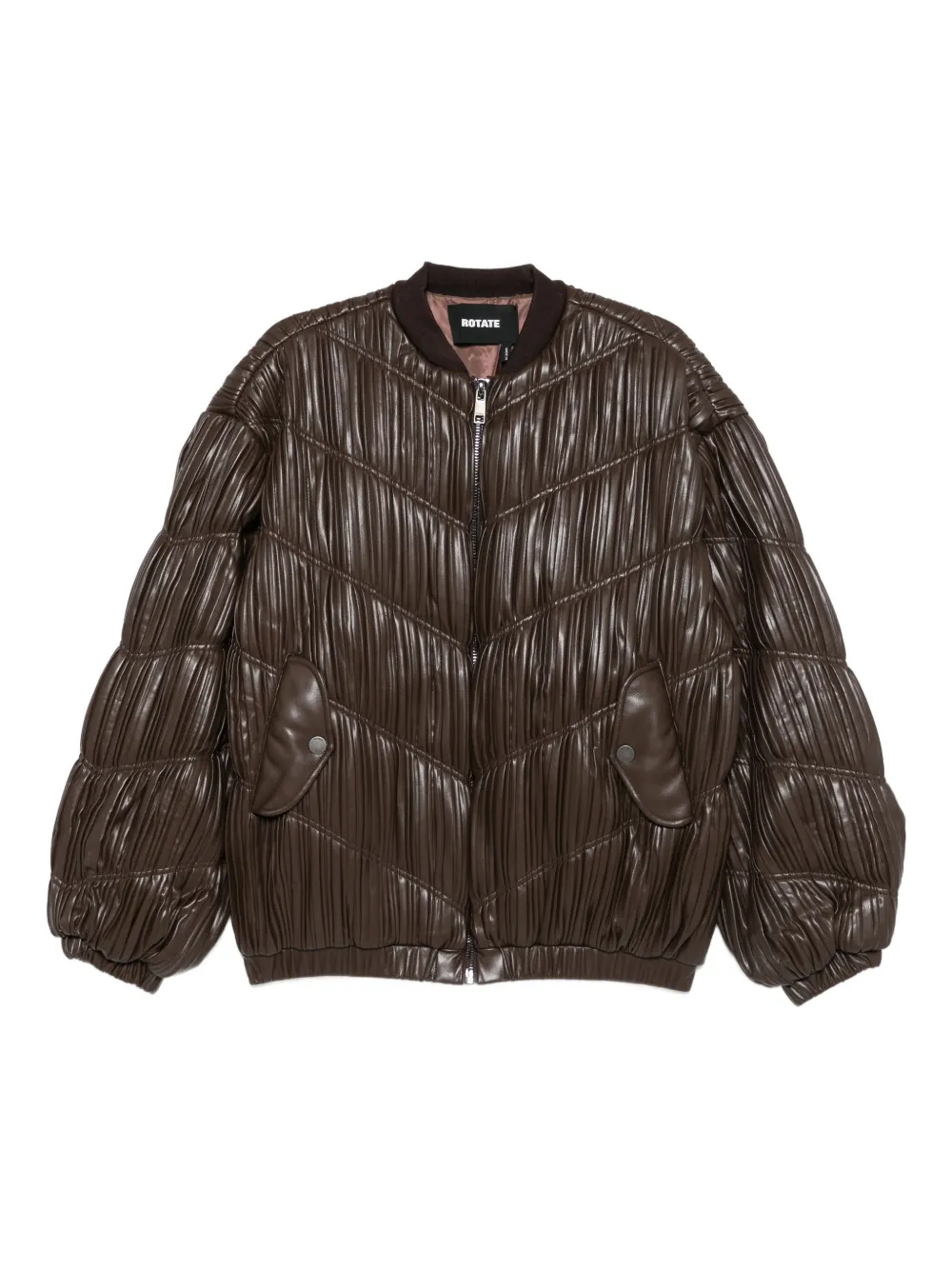 ROTATE BIRGER CHRISTENSEN veste bomber à design plissé | marron | Image 1