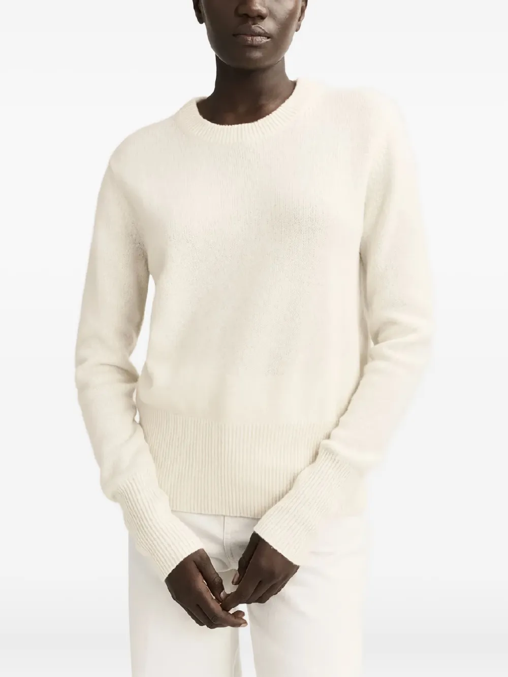  Soft Goat Round-neck Jumper - Neutrals 