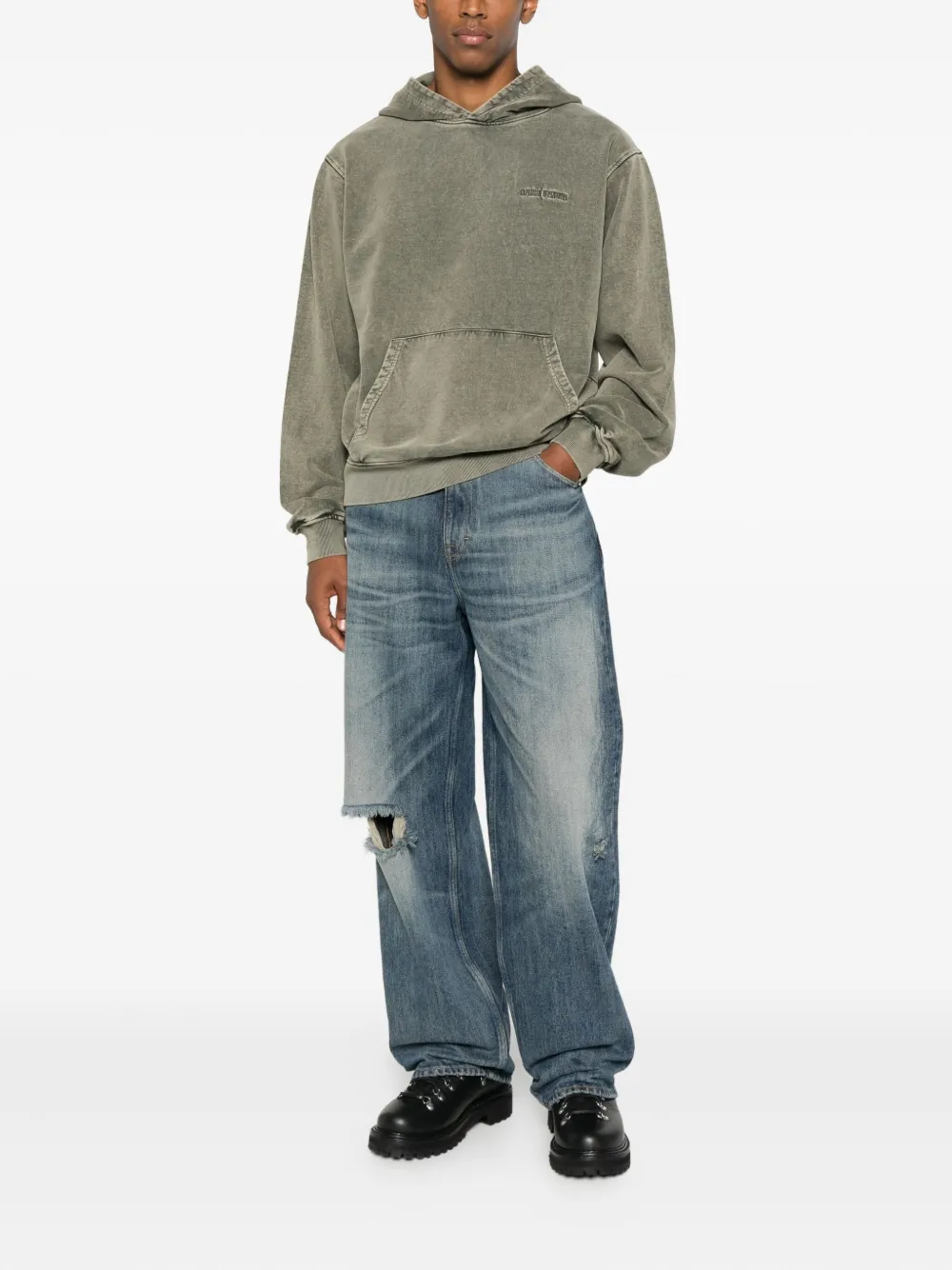 Daily Paper Dias Washed Hoodie In Green