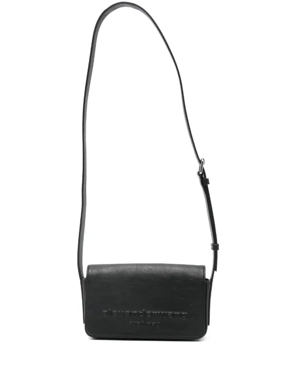 Alexander Wang ロゴバックル ショルダーバッグ　ブラック Alexander Wang ロゴエンボス ショルダーバッグ | ブラック | FARFETCH JP