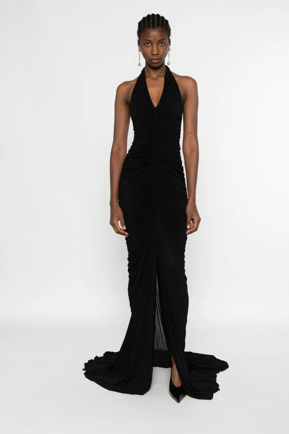 FRANCESCO MURANO halter-neck maxi dress - Zwart