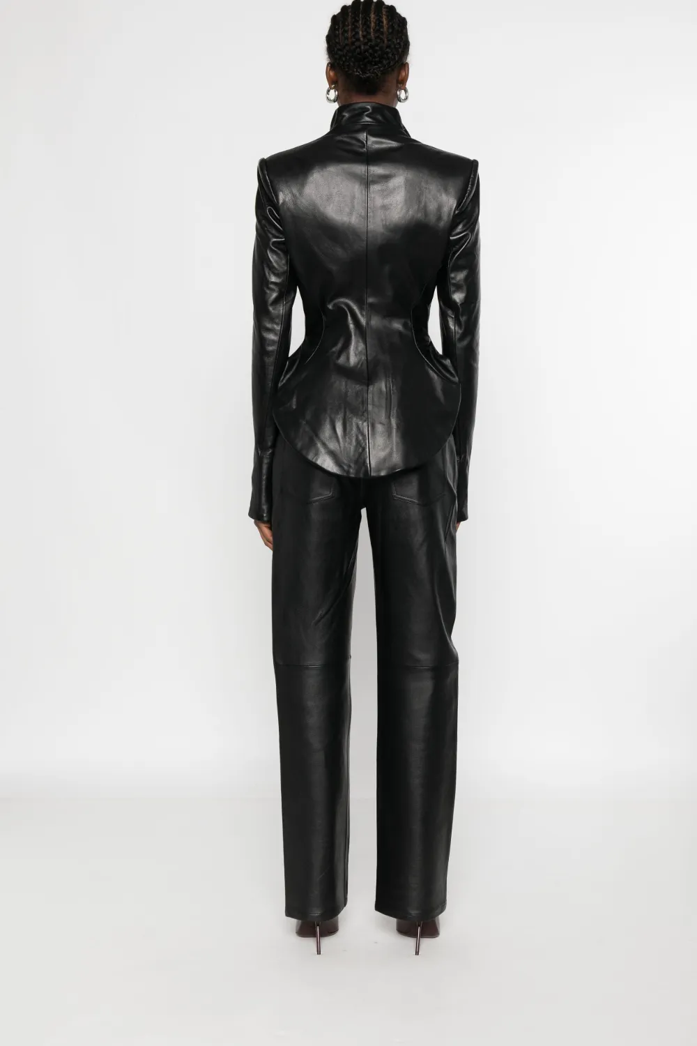 Francesco Murano Leather Jacket In Black