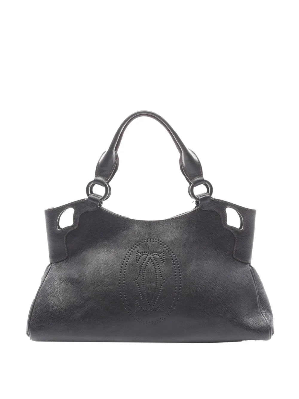 Pre-owned Cartier 2010-2025 Leather Marcello De  Handbag In Black