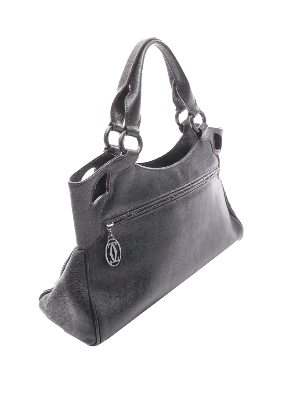 Pre-owned Cartier 2010-2025 Leather Marcello De  Handbag In Black