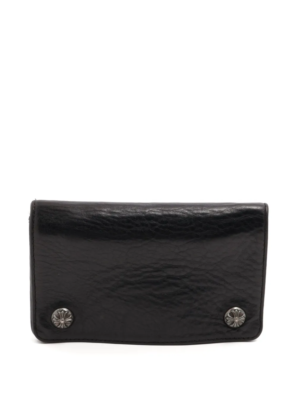 Pre-owned Chrome Hearts 2000-2015s Cross-button Wallet In Black