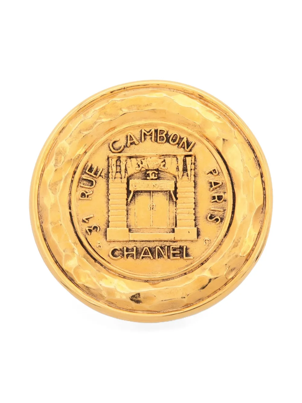 CHANEL Pre-Owned 1970-1980s 31 リュ カンボン ブローチ - ゴールドトーン CHANEL Pre-Owned 1970-1980s 31 リュ カンボン ブローチ - ゴールドトーン