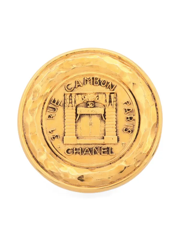 美品☆シャネル☆31RUE CAMBONカンボンブローチ ゴールド×グリーン CHANEL Pre-Owned 1970-1980s 31 リュ カンボン ブローチ | ゴールド