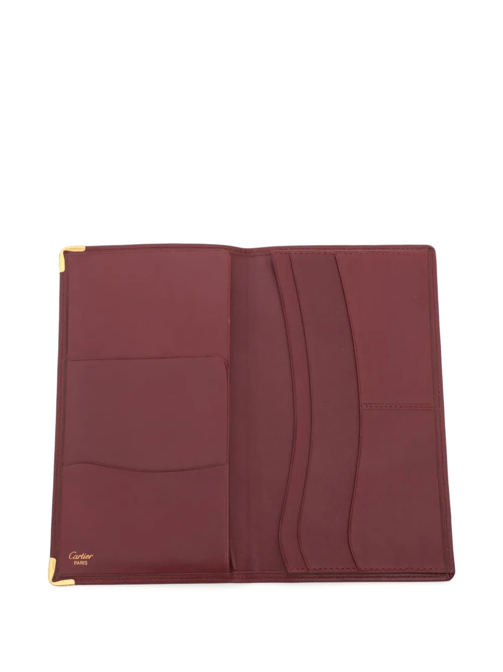 Pre-owned Cartier 2000-2010 Logo-embossed Bi-fold Wallet In Red