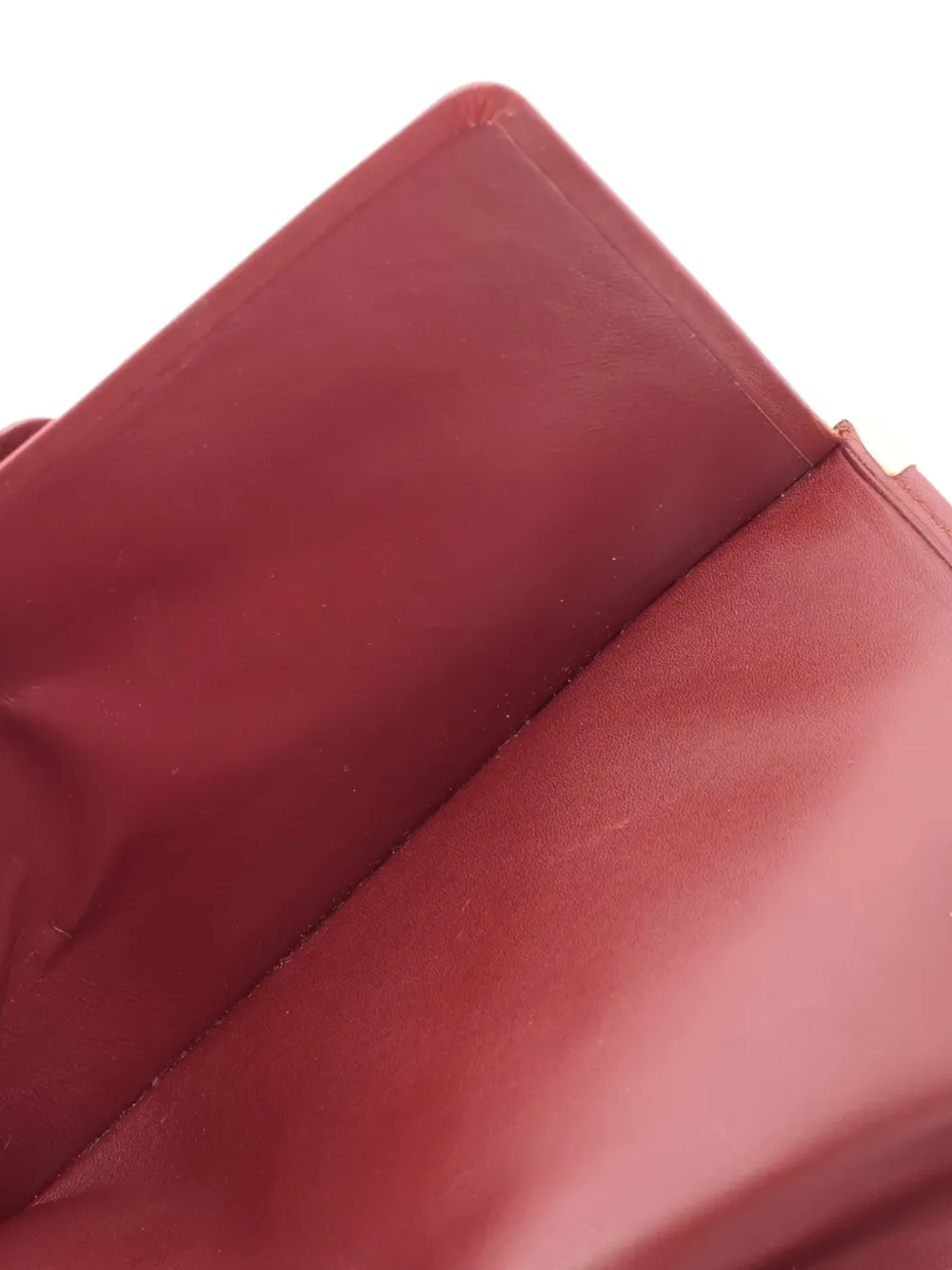 Pre-owned Cartier 2000-2010 Logo-embossed Bi-fold Wallet In Red