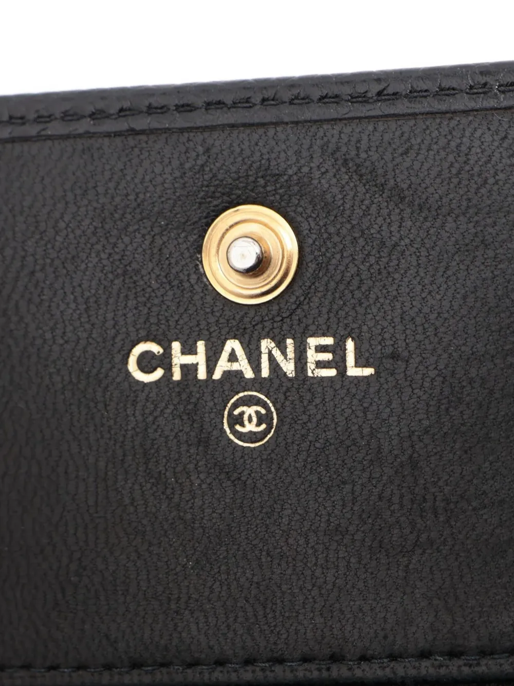 Pre-owned Chanel 2003-2004 Cc-mark Wallet In Black