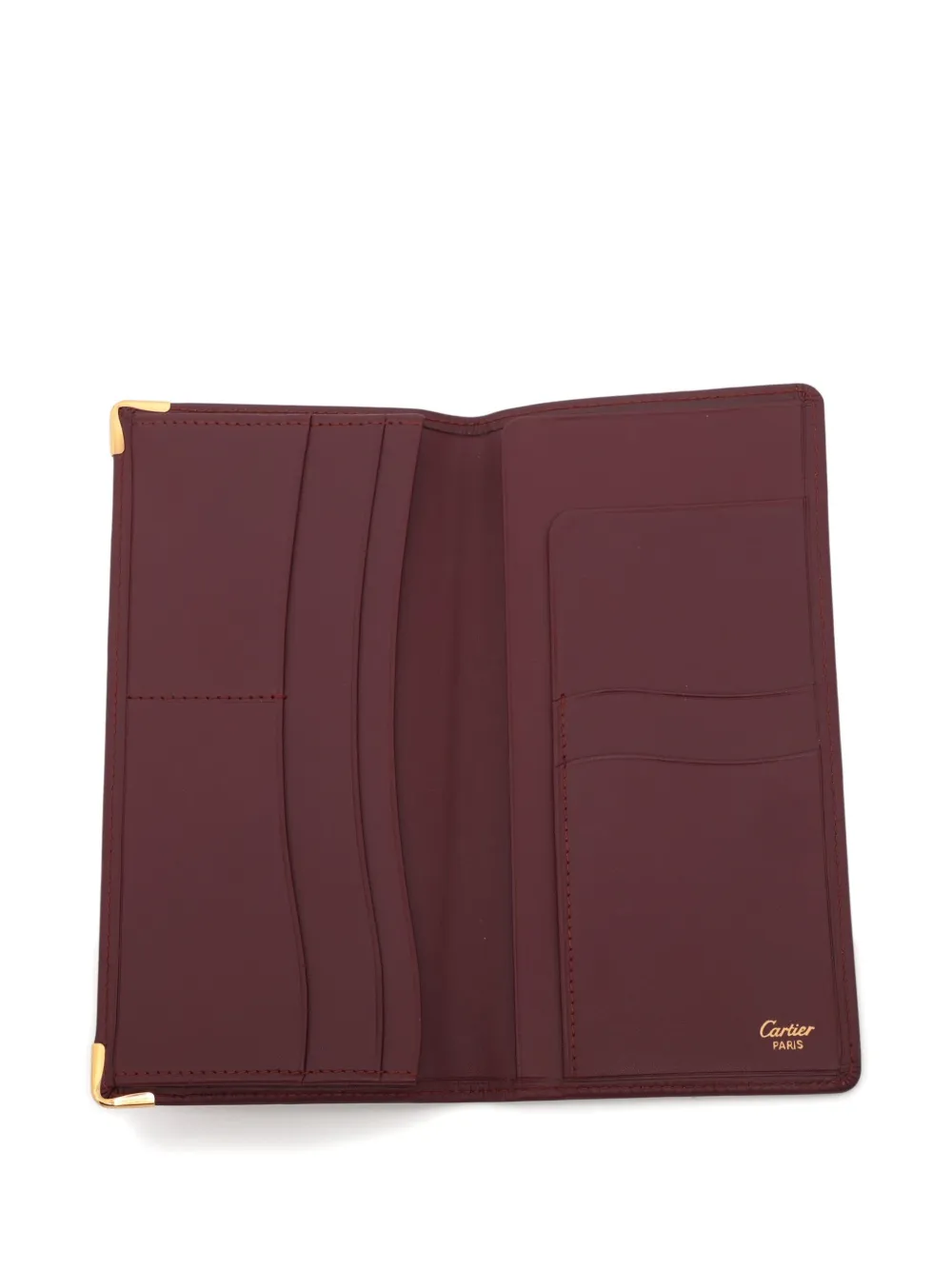 Pre-owned Cartier 2000-2010s Logo-embossed Bi-fold Wallet In Red