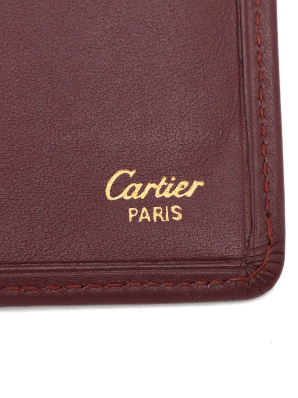 Pre-owned Cartier 2000-2010s Logo-embossed Bi-fold Wallet In Red