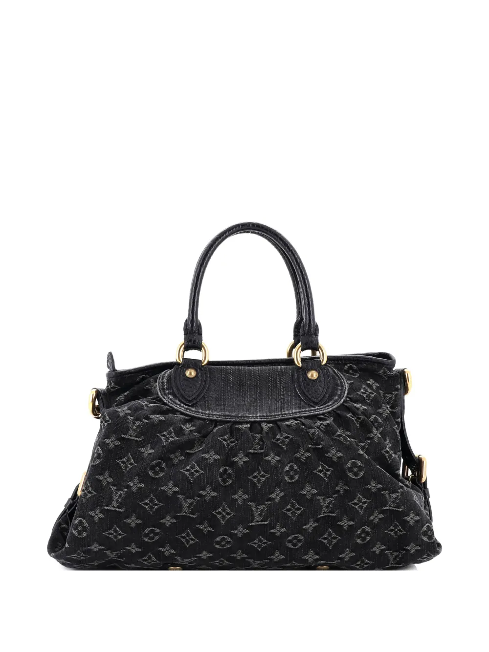 Pre-owned Louis Vuitton Neo Cabby Handbag Denim Mm Tote Bag In Black
