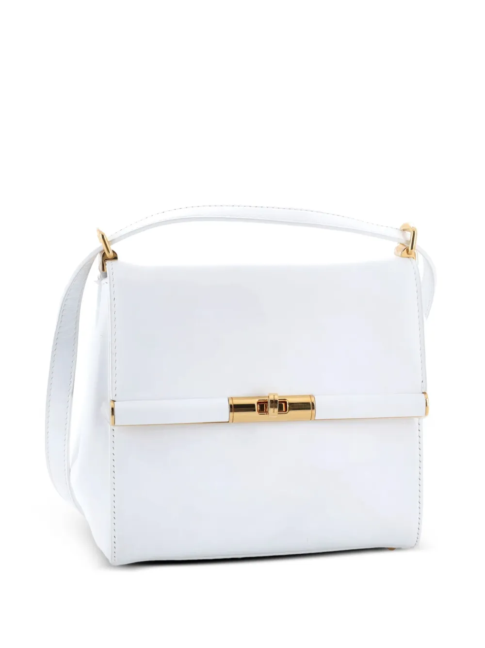 Pre-owned Dolce & Gabbana Marlene City Flap Bag Leather Crossbody Bag In White