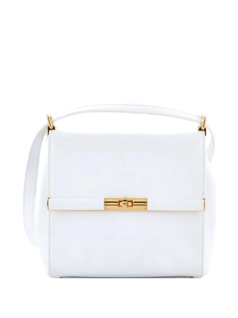 Pre-owned Dolce & Gabbana Marlene City Flap Bag Leather Crossbody Bag In White