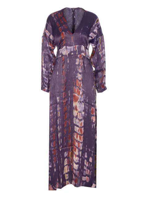 YAVI Shellu printed v-neck dress