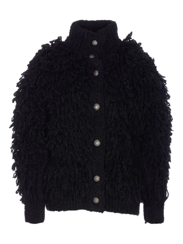 Moncler Grenoble Knitted Button Cardigan in Black