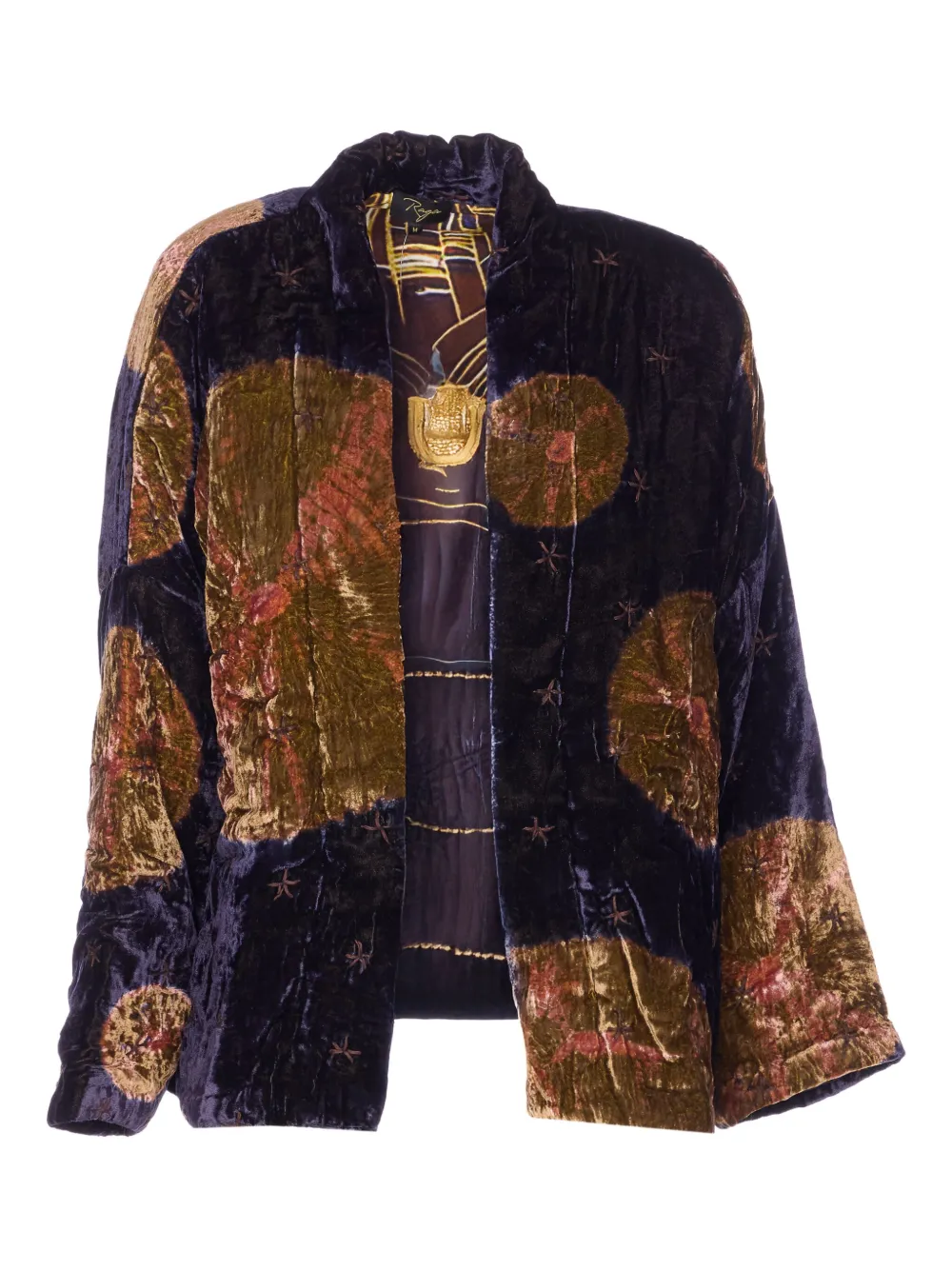 YAVI padded velvet-effect jacket | Purple | Image 1