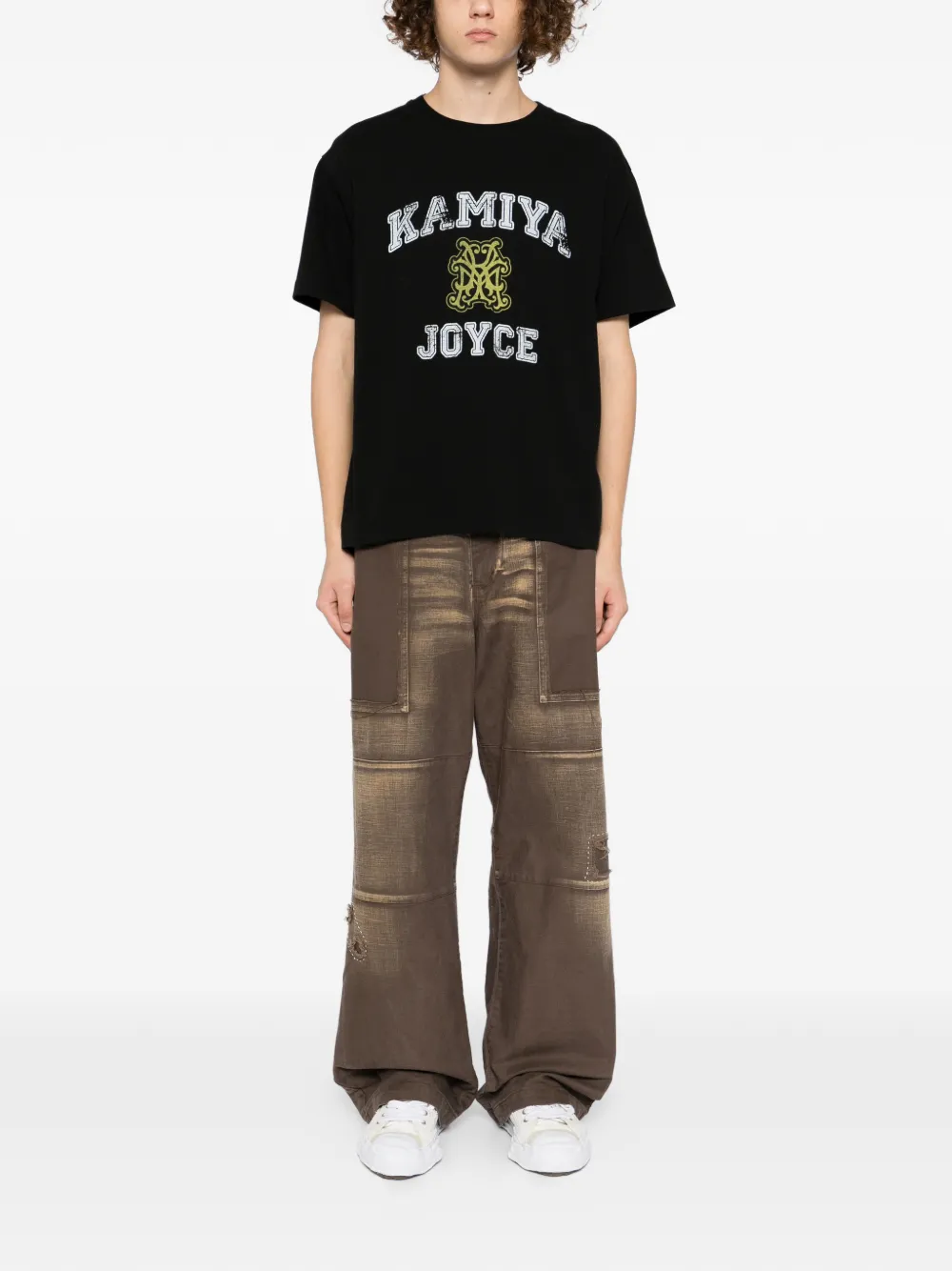 KAMIYA printed T-shirt - Zwart