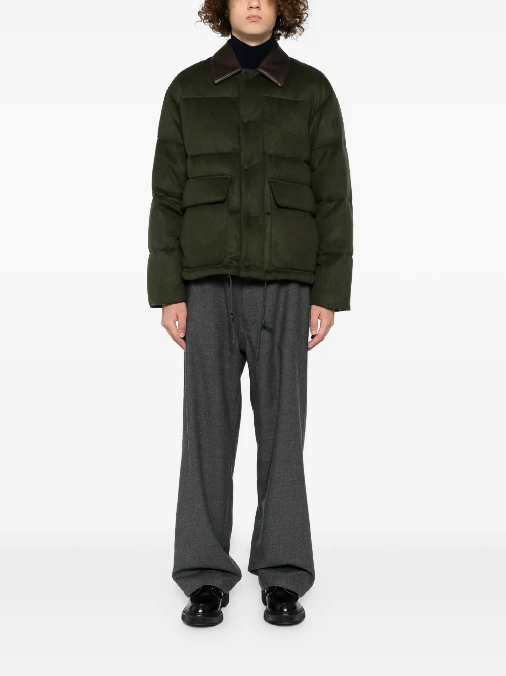 Auralee camel flannel down jacket | Down Jackets | Image 2