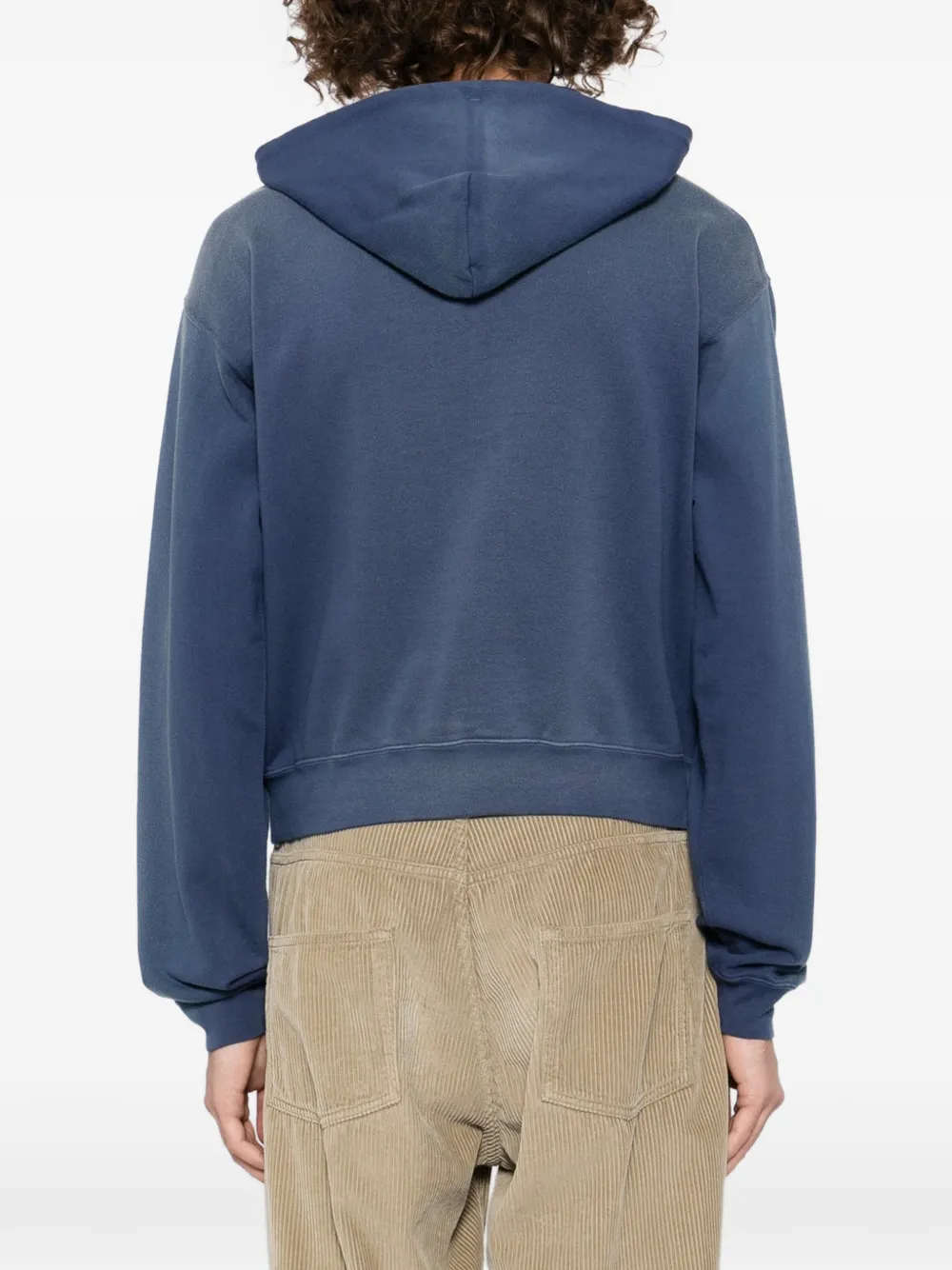 Auralee Pima-cotton Dyed Zip Hoodie In Blue